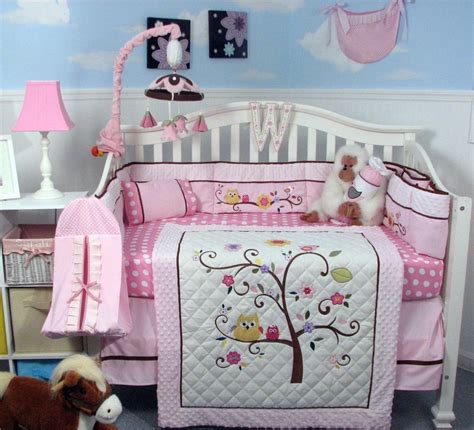 Soho Cherry Blossom Baby Crib Nursery Bedding Set 13 Pcs Included
