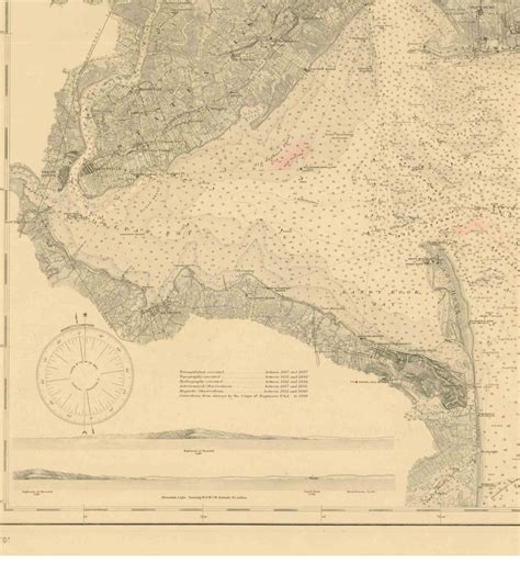 New York Bay And Harbor 1900 Nautical Map New Jersey 80000 Etsy Uk