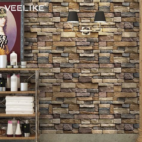 3d Brick Wallpaper Living Room Decoration Paper Kitchen Waterproof Self