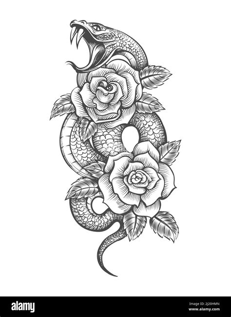 Aggregate 74 Snake With Rose Tattoo Ineteachers