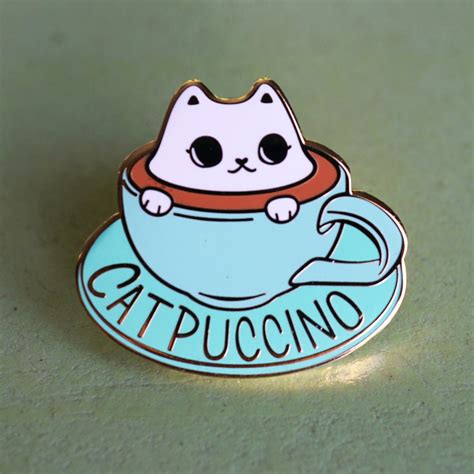 Catpuccino For Here Hard Enamel Lapel Pin