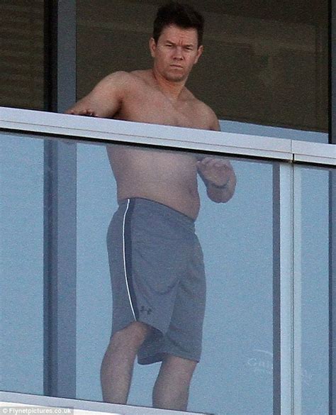 Mark Wahlberg Strips Down To His Underwear As He Relaxes On The Balcony Of His Miami Hotel