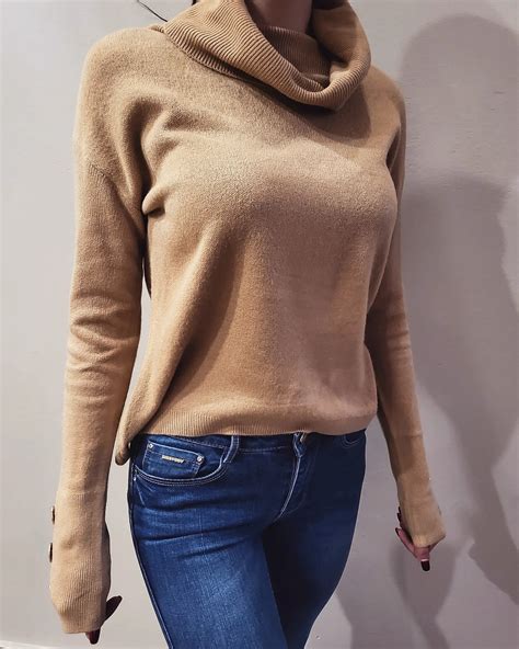 beige poloneck knit rebel rose boutique