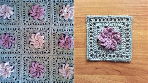 Crochet D Flower Granny Square Tutorial Youtube