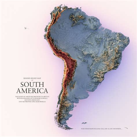 South America Shaded Relief Wall Map Kappa Map Group