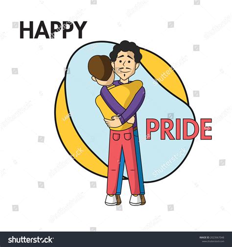 Happy Couple Hugging Each Other Pride Stock Vector Royalty Free 2023967048 Shutterstock