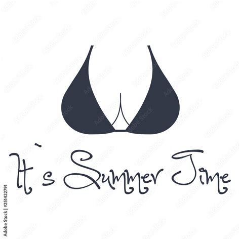 Summer Poster Boobs Vector Imagesexy Typography Template Isolated On White Background Stock
