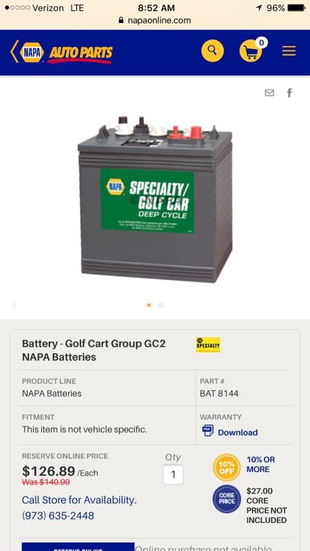 Napa Golf Cart Deep Cycle Batteries For Sale In Clairton Pa Offerup