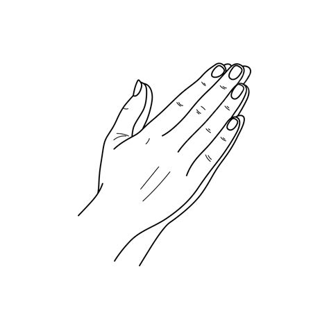 Gambar Seni Klip Tangan Berdoa Berdoa Garis Seni Garis Besar Png Dan Vektor Dengan Background