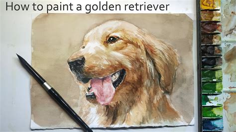 How To Paint A Golden Retriever With Watercolor Paint A Dog 수채화로 골드