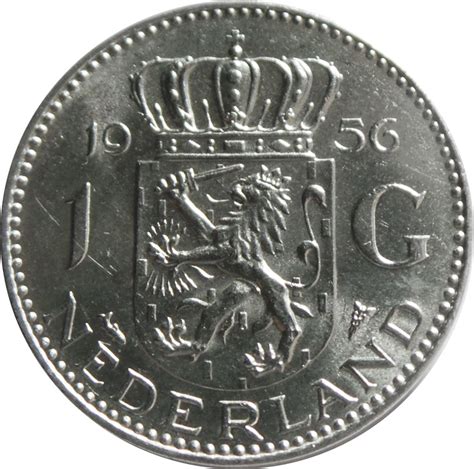 Lot of 19 different circulation coins nederland panama euro bahamas more. 1 Gulden - Juliana - Netherlands - Numista