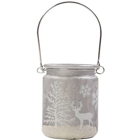 Frosted Festive Winter Scene Glitter Christmas Candle Jar