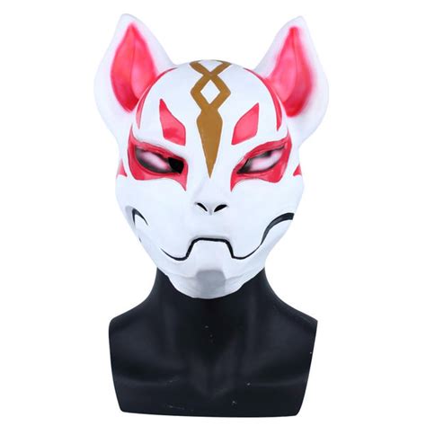 Full Head Fortnite Fox Drift Mask Cosplay Fortnite Kitsune Face Costum