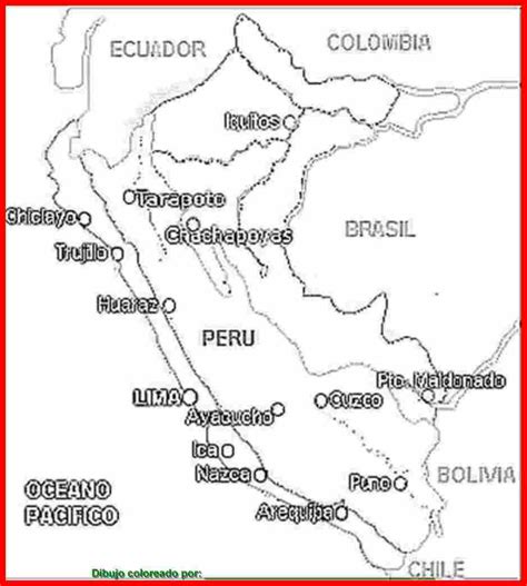 Dibujo De Mapa Del Perú Para Colorear E Imprimir