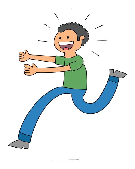 Cartoon Excited Man Comes Running Vector Illustration 3692274 Vector