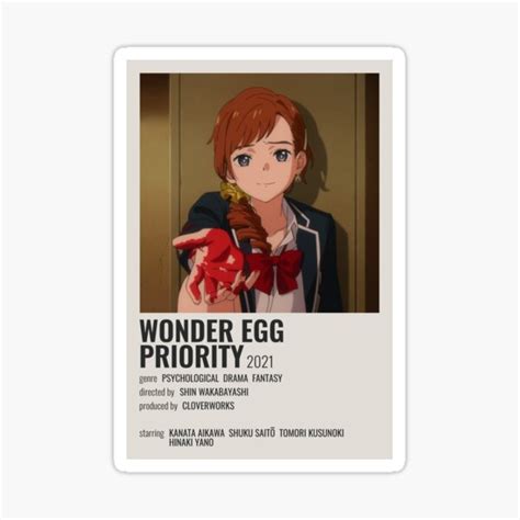 Wonder Egg Priority Kurumi Saijo Minimalist Anime Polaroid