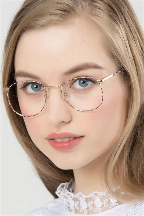 blossom square floral golden glasses for women eyebuydirect fashion eyeglasses eyeglasses