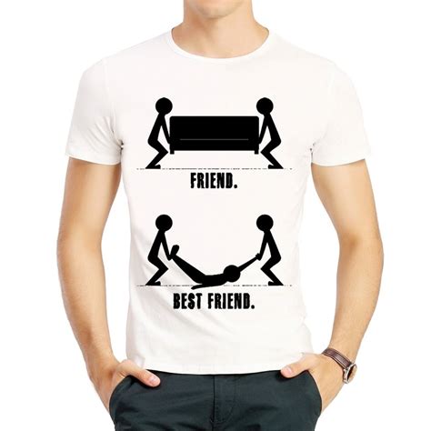 Buy Friend And Best Friend T Shirt Fashion White Color