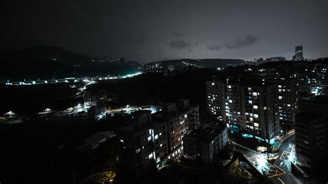 Wallpaper Id 6279 Night City Coast Aerial View Buildings Lights