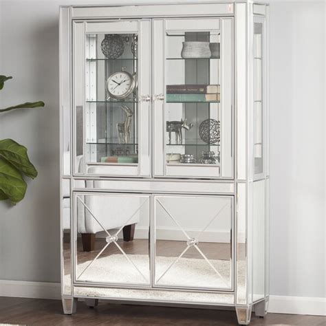 All glass triangular curio cabinet. Hudson Mirrored Curio Cabinet & Reviews | Joss & Main
