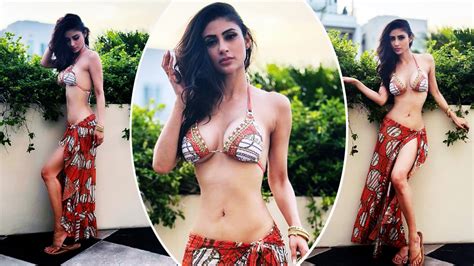 Mouni Roy Scorches Up The Heat In Sexy Peach Coloured Bikini And Sarong See Hot Pics
