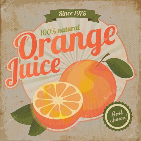 Orange Juice Retro Flyer Vintage Illustration Stock Vector By ©mpaniti