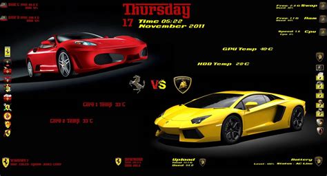Maybe you would like to learn more about one of these? Скин "Ferrari vs Lamborghini" для Rainmeter