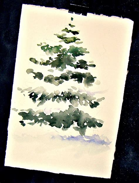 By matt fussell in watercolor. In and Out of The Studio: Snow Covered Pine