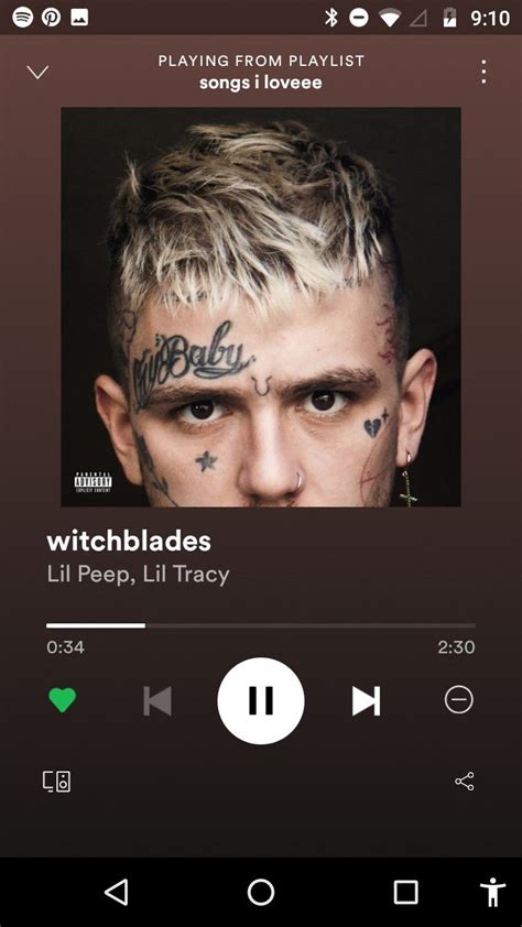 Witchblades Lil Peep In 2020 Spotify Screenshot Music Aesthetic