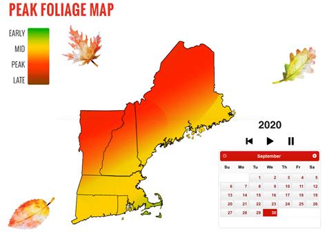 Peak Fall Foliage Map - New England Today
