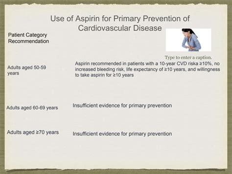 Aspirin For Primary Prevention Of Cardiovascular Disease Ppt