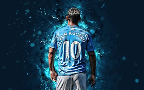 Download Wallpapers Sergio Aguero 4k Argentine Footballers Back View Manchester City Fc