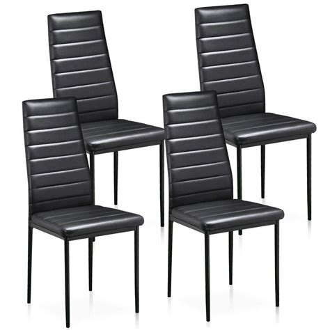 Wooden street is the perfect place to buy alluring furniture for your restaurant. BOJU 4 Black Faux Leather Dining Chairs Set for Kitchen ...