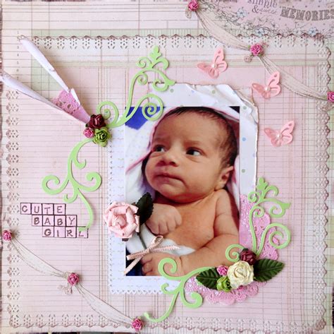 Layout Cute Baby Girl Baby Girl Scrapbook Baby Scrapbook Album