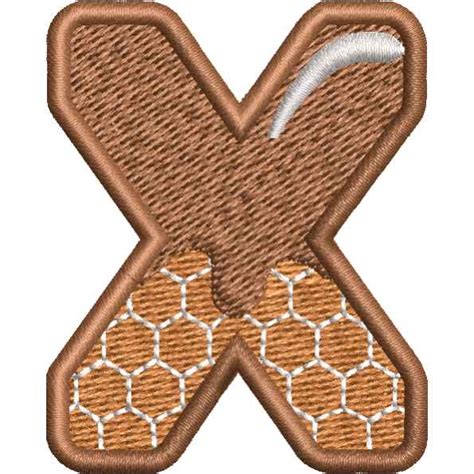 Brown Alphabet X 10k Best Embroidery Designs