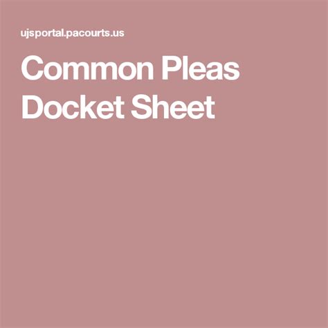 Common Pleas Docket Sheet In Law Suite Common Houses Lockscreen