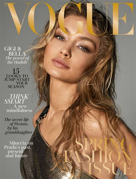 Gigi Bella Hadid Vogue Uk March Covers
