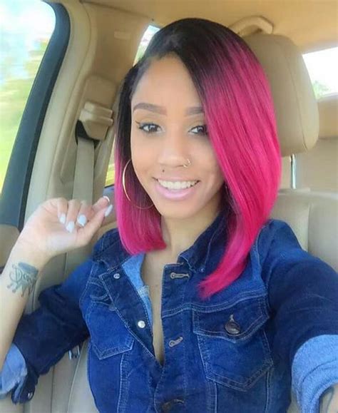 Asymmetrical bob haircut 2021 implies the longest front strands. colored-long-bob-hairstyle-for-african-american-women ...
