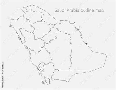 Vector Outline Map Saudi Arabia Template Country Stock Vector Adobe