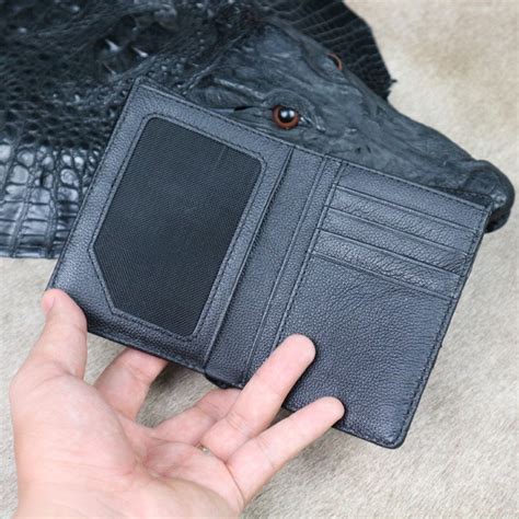 100genuine Crocodile Leather Wallet Handmade Wallet Etsy