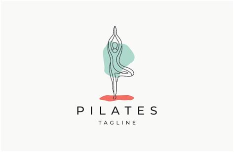 Premium Vector Pilates Yoga Logo Icon Design Template Flat Vector