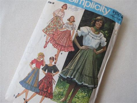 1970s Square Dancing Prairie Skirt And Blouse Vintage Sewing Etsy