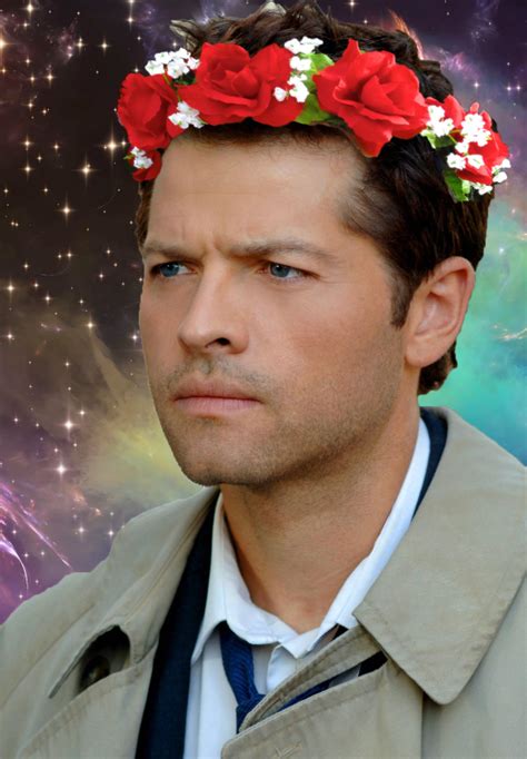 This Is Castiel In A Flower Crown Xd Misha Collins Winchester Dean