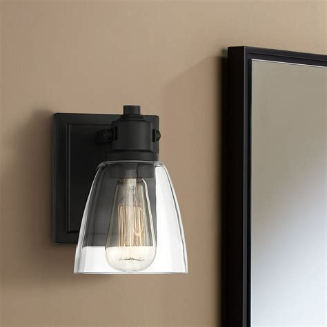 Possini Euro Design Rustic Industrial Wall Light Sconce Black Hardwired