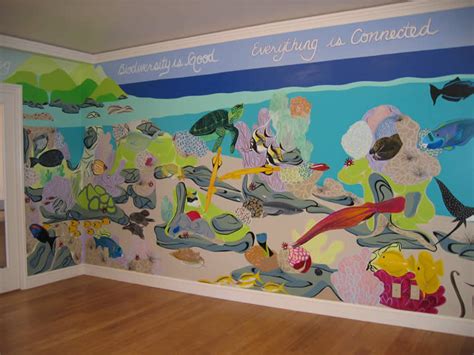 Painted Seahorse Childrens Murals Ritz Carlton Coral Reef Mural