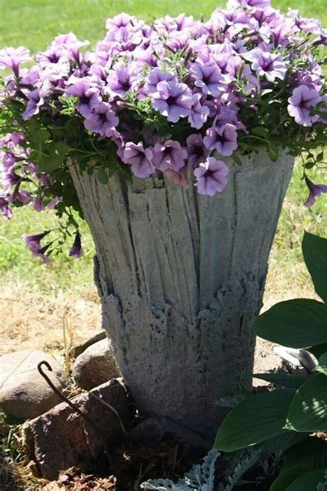 Diy cement ideas for garden. Original diy pots in the garden made of cement and old ...