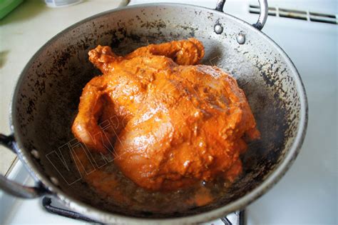 Pan frying uses less oil but requires you to turn the chicken as the meat is not fully submerged during the cooking process. Viki 's Kitchen: Whole chicken fry (Indian style)