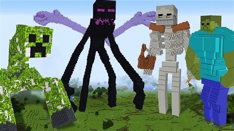 Titan Zombie And Skeleton And Enderman And Creeper Giant Mutant In