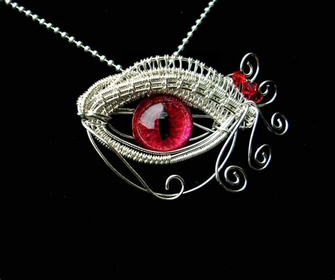Wire Wrap Red Egyptian Dragon Evil Eye 1 By