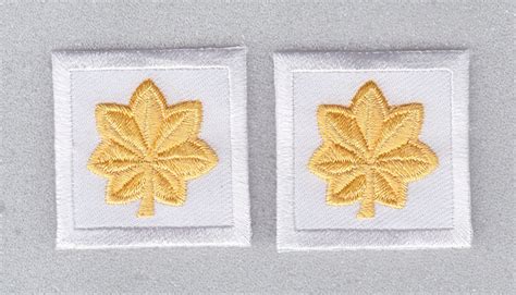 Major Medium Gold On White Large 15 Sew On Collar Patches Police